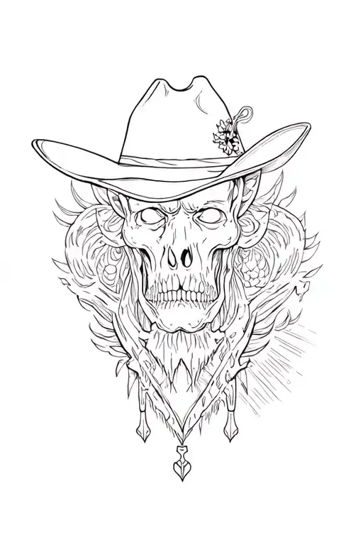 Punch Western Tattoo Design Combining Elements