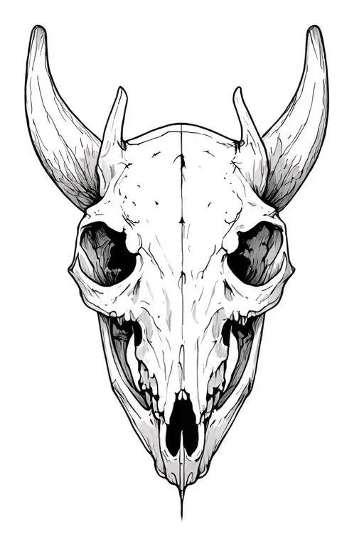 Animal Skull With Dark Landscape