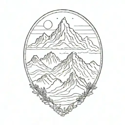 A Minimalist Tattoo Of A Mountain Range Silhouette