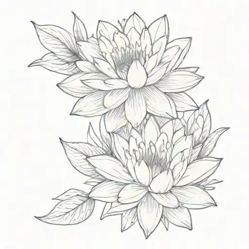 Water Lily And Larkspur