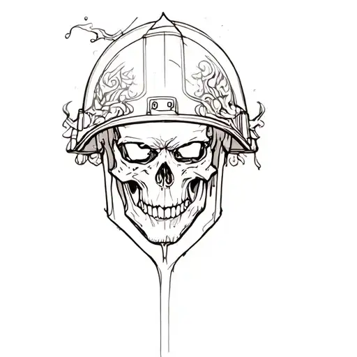 A Skull With A Helmet