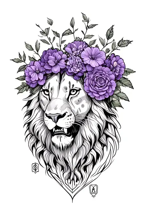 Violet Bouquet With Leo Zodiac Sign