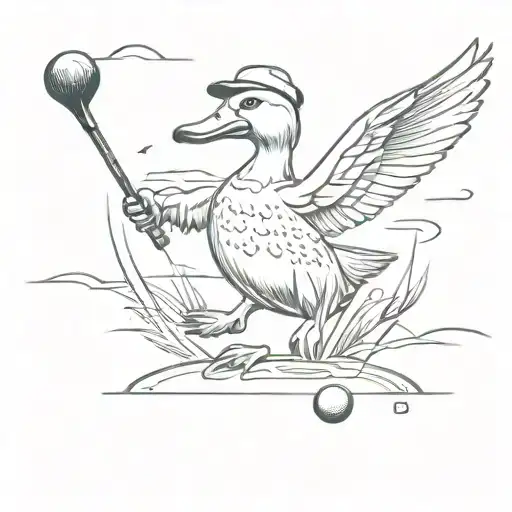 Duck Playing Golf