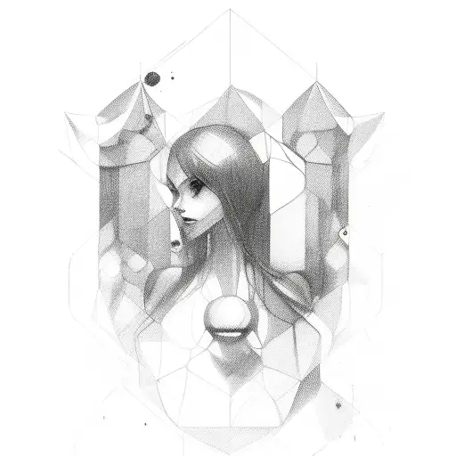 5 Simple Human Silouhettes And One Black Silouhette In The Middle