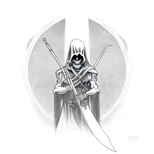 The Reaper Holding His Scythe