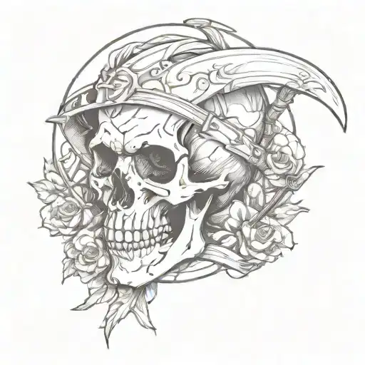 Skull With Scythe