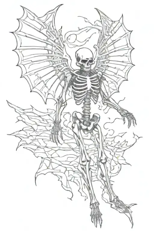 Skeleton With Bat Wings