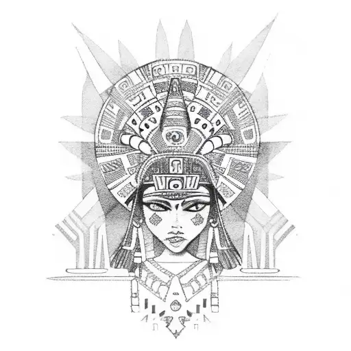 Aztec Women In Star Gown