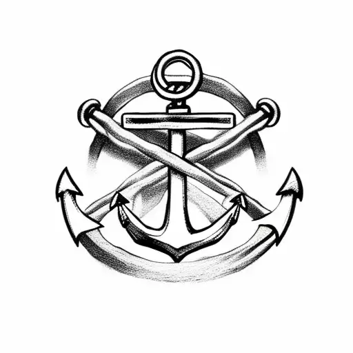 Anchor With Rosary Bead Chain