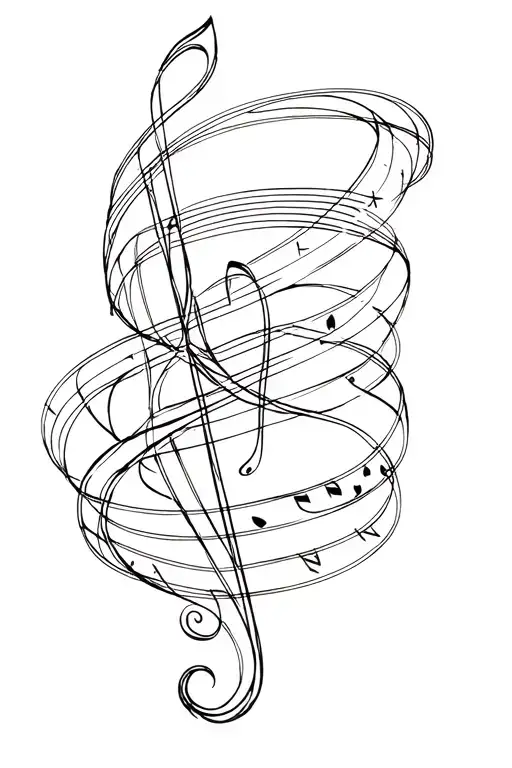 Music Notes Intertwined