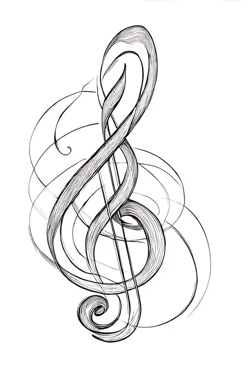 Music Notes Intertwined Representing