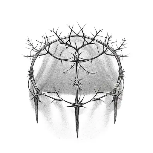 Oval Crown Of Thorns Branches