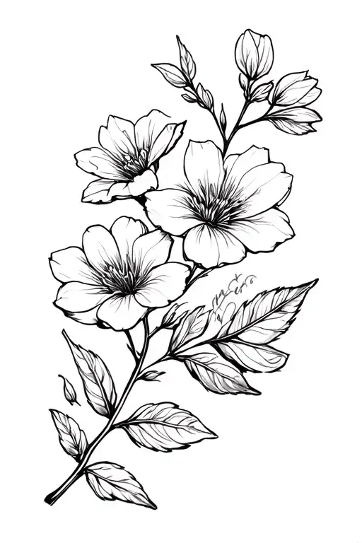 Delicate Flowers On Black Leaf