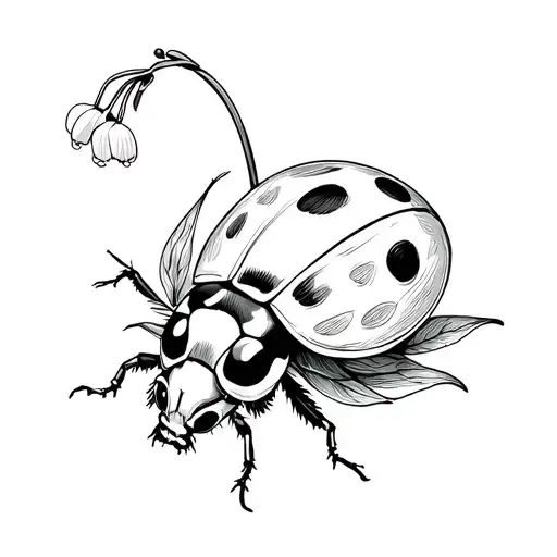 Lily Of The Valley Ladybird Crawling