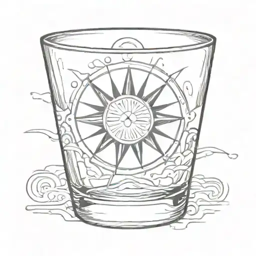 Shot Glass With Sun Inside Representing