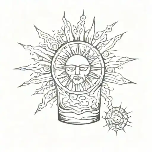 Shot Glass With Sun Inside