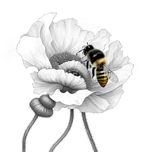 Poppy With Bee