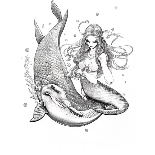 Mermaid With Dolphins