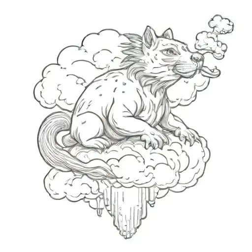 Any Animal Sitting On The Cloud And Smoking