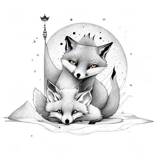 The Little Prince And The Fox In A Rose