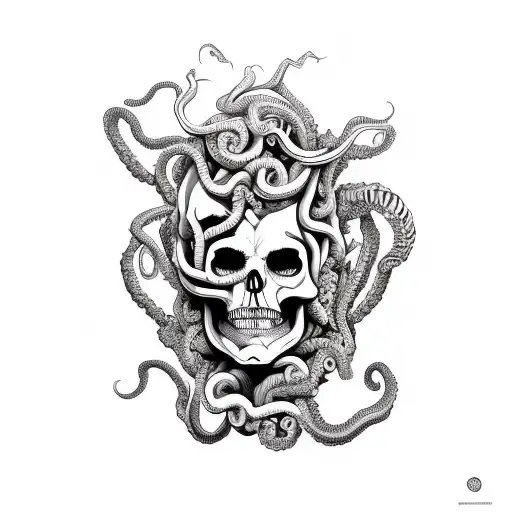 Medusa Gorgona And Skull