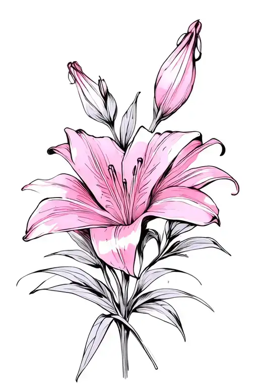 Lily Flower Bouquet Pink