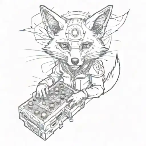 A Fox Playing A Video Game With A Metal Music Theme