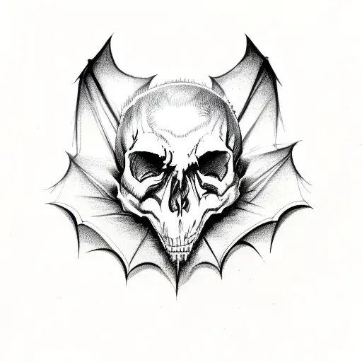 A Bat In A Human Skull