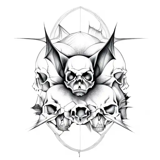 A Bat In A Human Skull