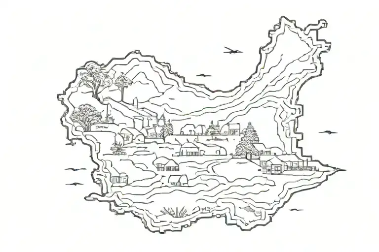 Lebanon Country Map Outline