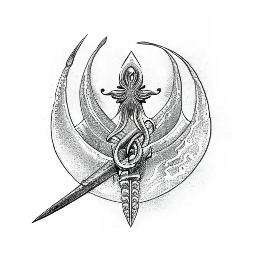 Trident With The Ocean Behind It