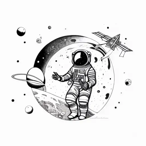 Astronaut And Alien Friend