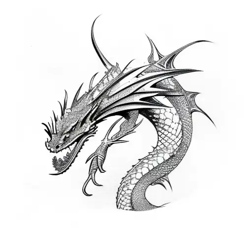 Dragon With Lines
