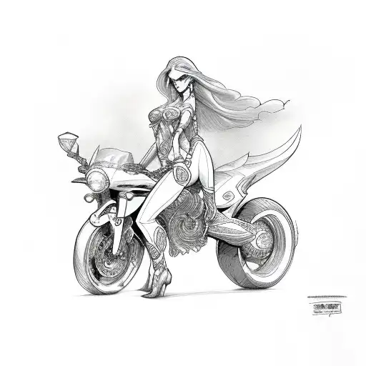 A Draenei Female On A Motorcycle