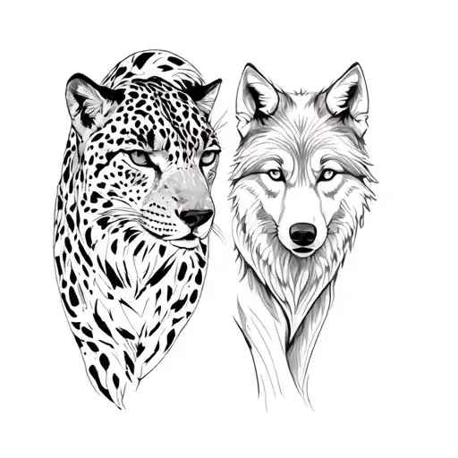A Leopard And A Wolf