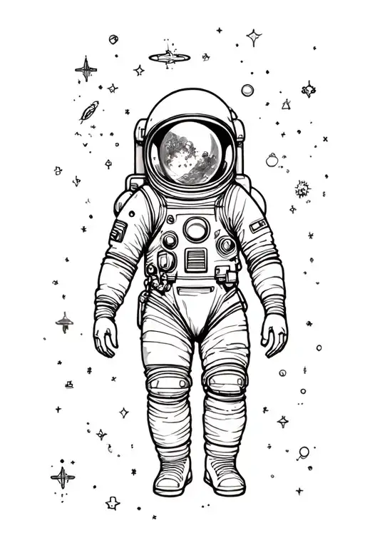 Cosmonaut And Space Surrounded