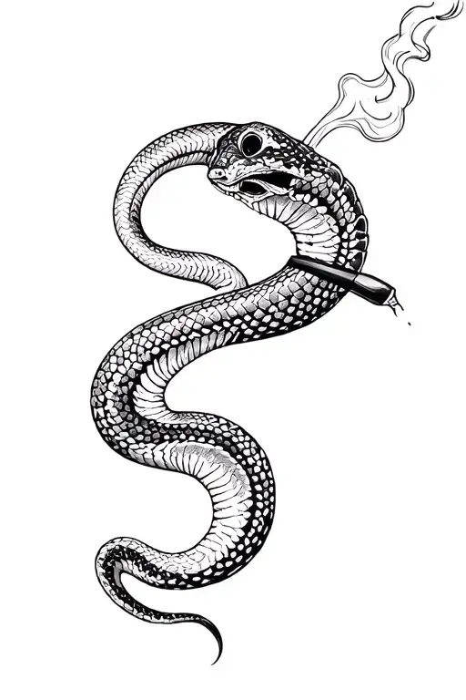 Badass Snake Smoking Pipe