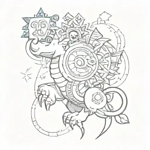 A Nintendo Themed Tattoo With A Leo Zodiac Symbol Incorporated In A Creative Way