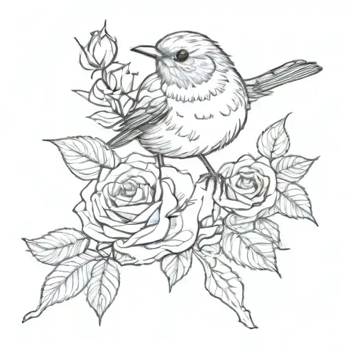 Robin Holding A Rose