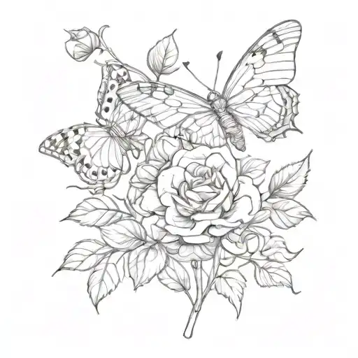 Clover Robin Rose Butterfly