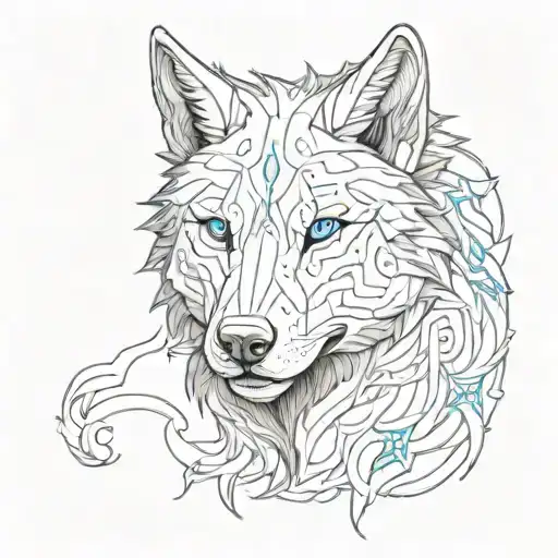 A Wolf With Dual Personalities Representing Duality In Medieval Fantasy