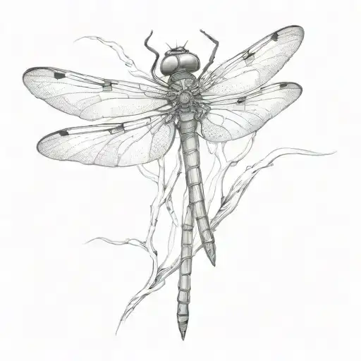 Headless Dragonfly Perched