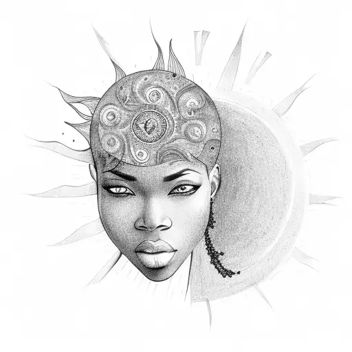 Black Woman With Sun Above Her Head