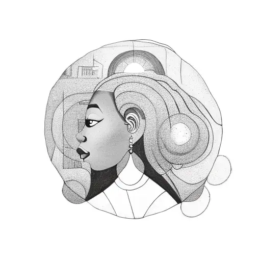 Black Woman With A Circle Above Her Head