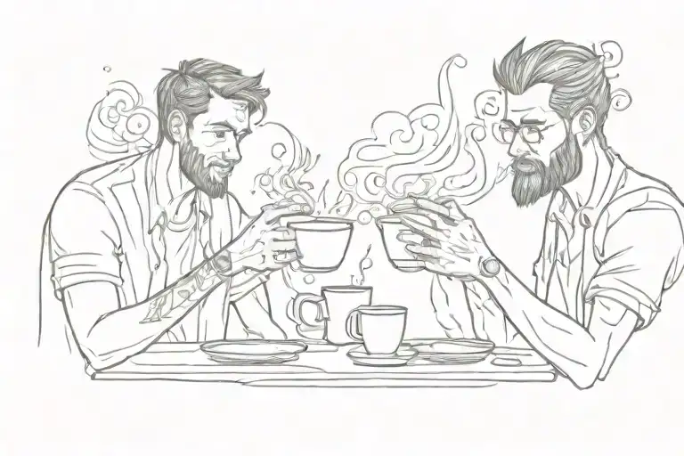 Two Guys Drinking Coffee