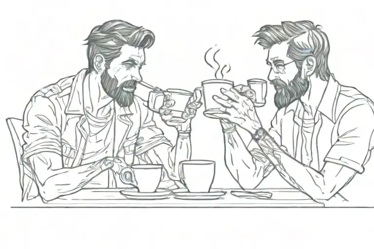 Two Guys Drinking Coffee