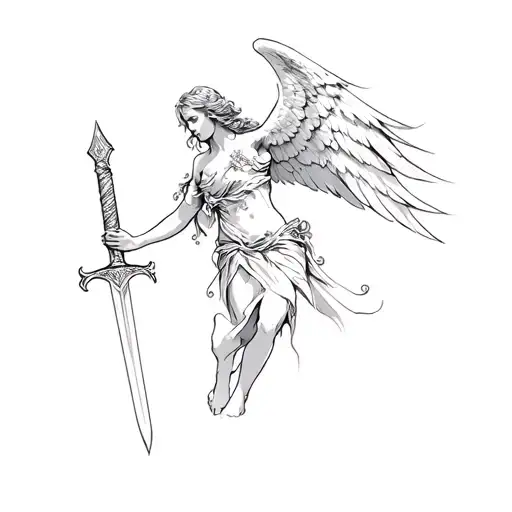 An Angel Holding A Sword