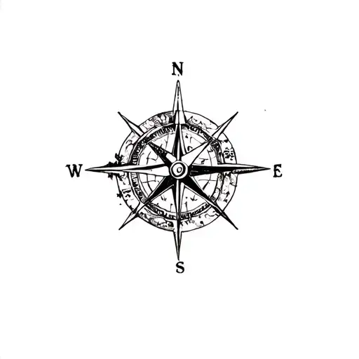 Compass Map Sea Pirates