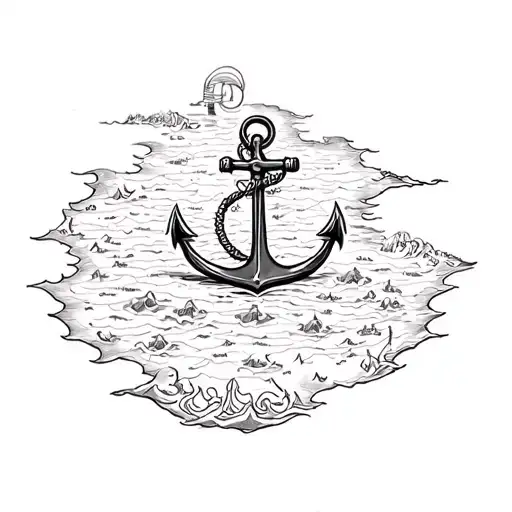 Treasure Map Sea Pirates Anchor Going