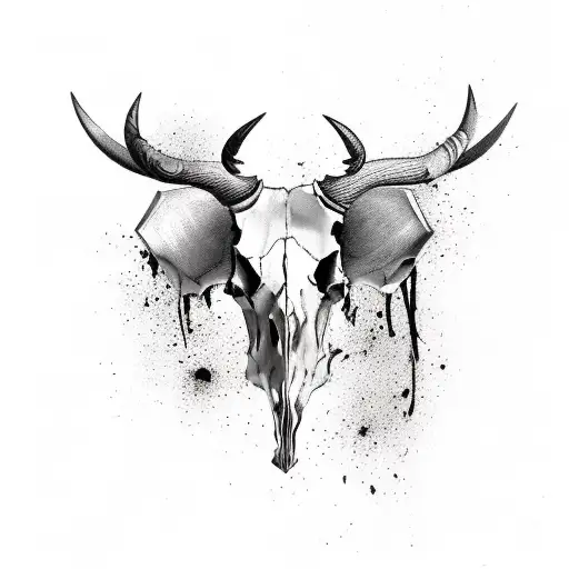 Bull Skull With Bleeding Nose